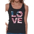 thumbnail image 1 of Awkward Styles American Flag Love Women Tank Top Red White and Blue 4th of July Women Shirt Proud American Retro USA Love Tank for Women 4th of July Gifts 4th of July Women Top I'm American, 1 of 4