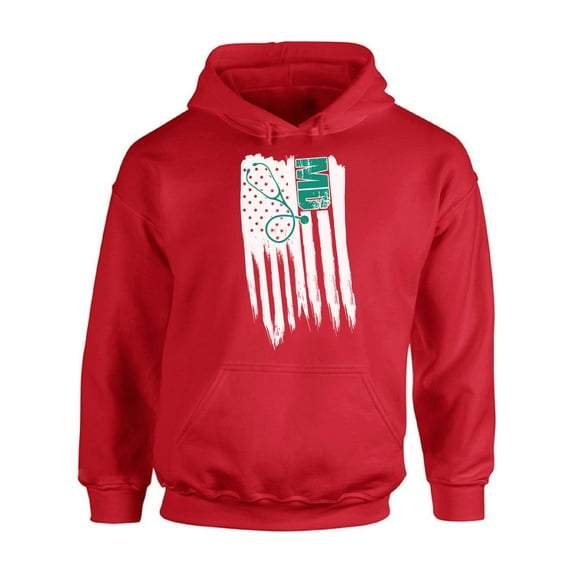 Awkward Styles American Flag MD Medic Hoodie Stripes and Stars Retro USA Medical Hooded Sweatshirt for Men Free to Be Me Retro USA Medical Hooded Sweatshirt for Women One Nation Doctor Gifts
