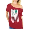 thumbnail image 1 of Awkward Styles American Flag MD Medic Off Shoulder Shirt 4th of July Party Vintage USA Medical T shirt for Women Proud American Pro America Doctor Women Off Shoulder Shirt Love USA, 1 of 4