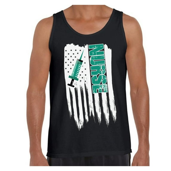 Awkward Styles American Flag Nurse Men Tank Top 4th of July Gifts Retro USA Nurse Men Shirt Gifts for Men USA Patriotic Nurse Tank for Men Nurse Gifts USA Nurse Men Top I'm American