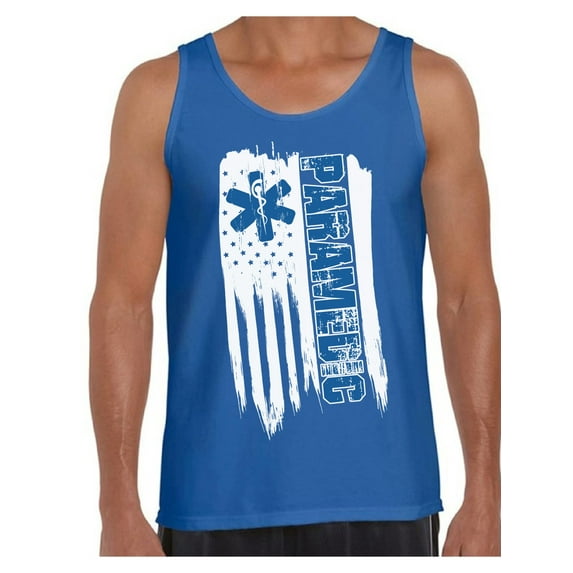 Awkward Styles American Flag Paramedic Men Tank Top Free to Be Me Vintage USA Medic Men Shirt One Nation 4th of July Paramedic Tank for Men Independence Day USA Patriotic Medical Men Top