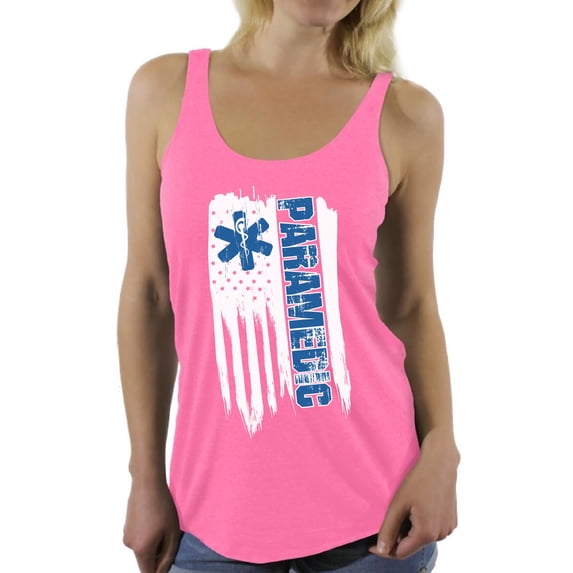Awkward Styles American Flag Paramedic Women Racerback Tank Top Free to Be Me USA Medical Shirt for Women One Nation USA Patriotic Paramedic Women Tank Independence Day Gifts for Women