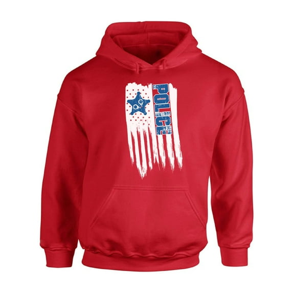 Awkward Styles American Flag Police Hoodie Police Gifts 4th of July Police Women Men Hooded Sweatshirt Handcuffs Patriotic Police Hooded Sweater for Men Patriotic Police Hooded Sweater for Women