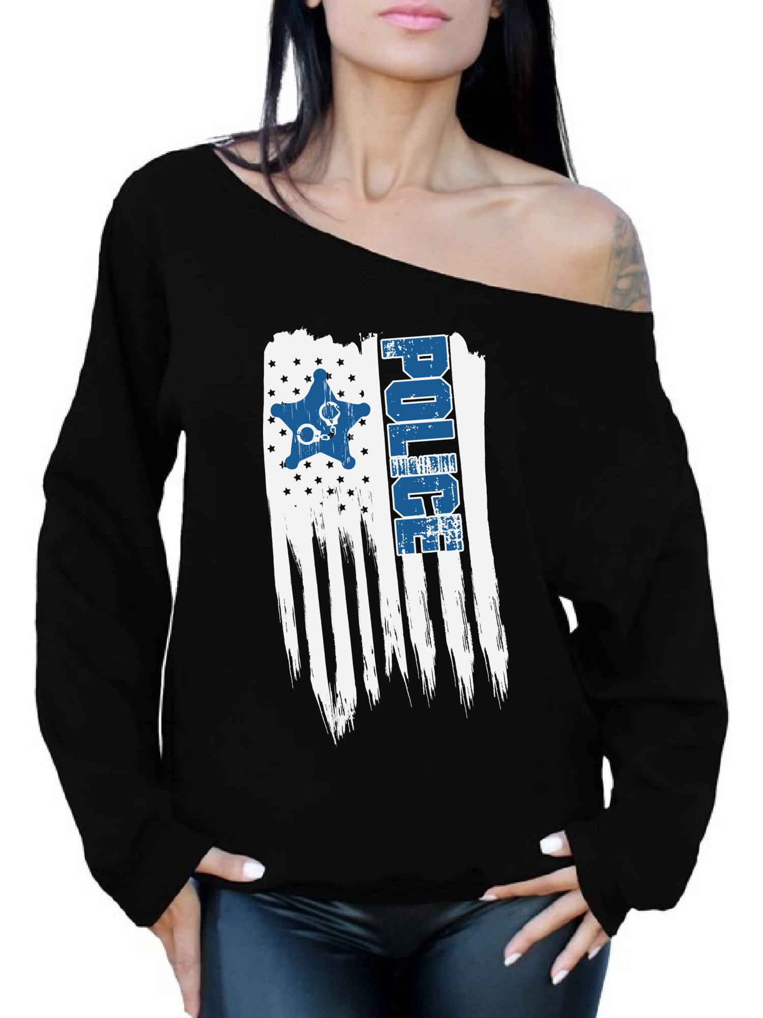 Pattern Print Police Women's Sweatshirt