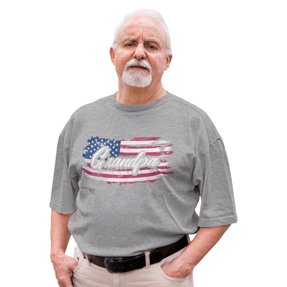 Awkward Styles American Flag Shirt for Men Love America USA Flag T shirt for Grandpa Stripes and Stars Grandpa Patriotic Tshirt Gifts for Grandpa Vintage USA T-shirt for Grandpa 4th of July Gifts'