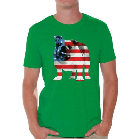 Awkward Styles American Flag Shirts Bulldog American Patriotic Tshirt Tops for Men USA Flag Tshirt 4th Of July Gifts for Dog Owners Bulldog Lover Shirt Red White and Blue Patriotic Outfit