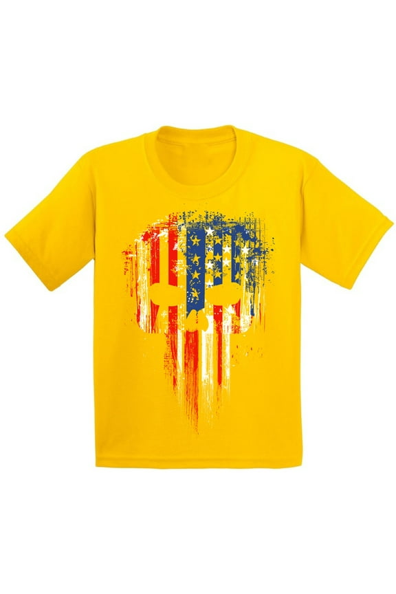 American Flag Shirts Kids Gifts Patriotic Shirts for Children Sniper Skull Shirt for Kids Military American Flag Kids Items American Reaper T Shirt for Girls Skeleton Shirts for Boys