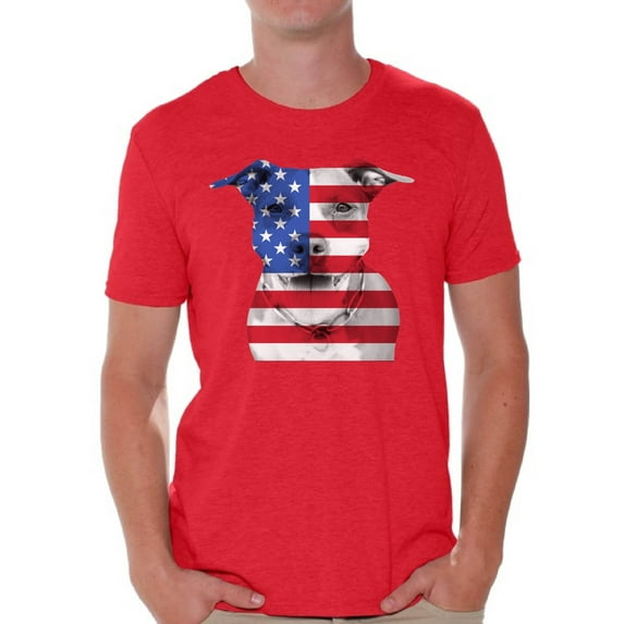 Awkward Styles American Flag T Shirts for Men USA Flag Pitbull Tshirt Tops Men's Patriotic Clothing 4th of July Gifts for Dog Owners Independence Day Outfit Pitbull Tee Shirt Tops for Men USA Shirt