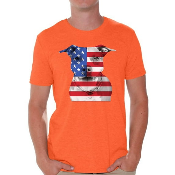 Awkward Styles American Flag T Shirts for Men USA Flag Pitbull Tshirt Tops Men's Patriotic Clothing 4th of July Gifts for Dog Owners Independence Day Outfit Pitbull Tee Shirt Tops for Men USA Shirt
