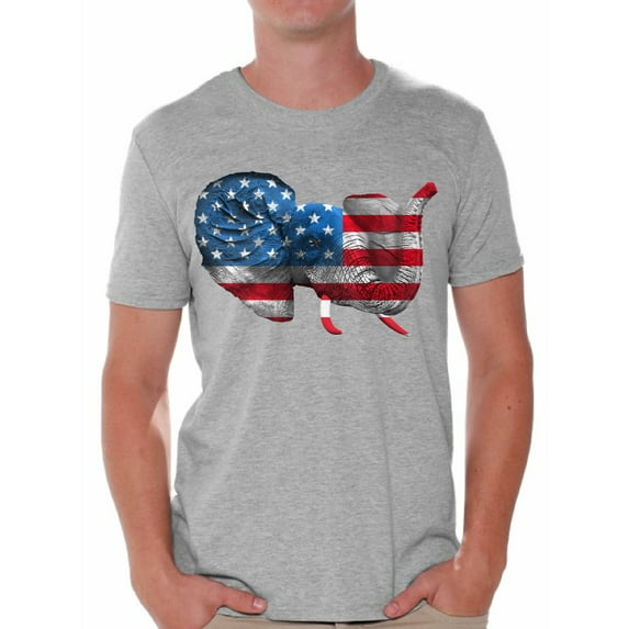 Awkward Styles American Flag T-shirt Tops for Men Elephant Stars and Stripes USA Flag Shirts Men's Patriotic Outfit Perfect for 4th Of July Party Independence Day Gifts for Him Elephant Tee Shirt