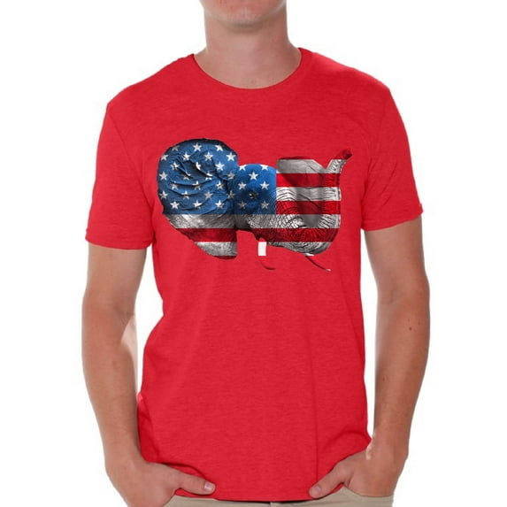Awkward Styles American Flag T-shirt Tops for Men Elephant Stars and Stripes USA Flag Shirts Men's Patriotic Outfit Perfect for 4th Of July Party Independence Day Gifts for Him Elephant Tee Shirt