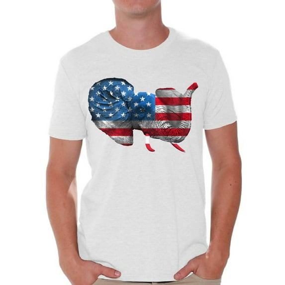 Awkward Styles American Flag T-shirt Tops for Men Elephant Stars and Stripes USA Flag Shirts Men's Patriotic Outfit Perfect for 4th Of July Party Independence Day Gifts for Him Elephant Tee Shirt