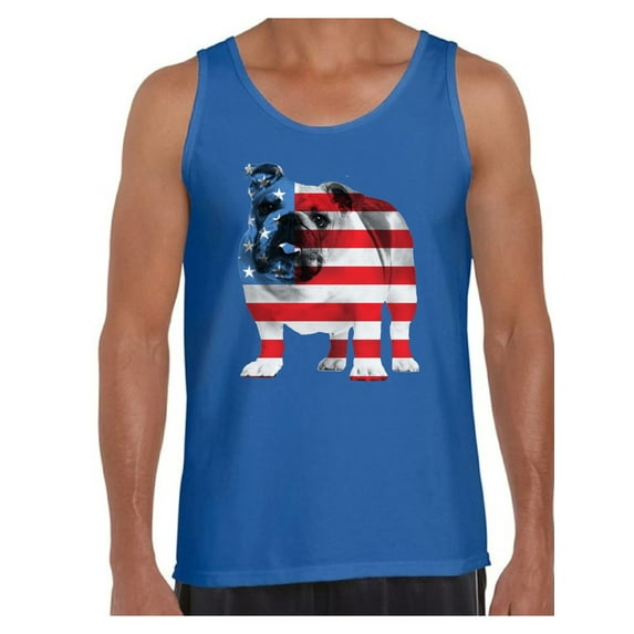 Awkward Styles American Flag Tank Tops Bulldog American Patriotic Tank Top for Men USA Flag Tanks 4th Of July Gifts for Dog Owners Bulldog Lover Tops Red White and Blue Patriotic Outfit