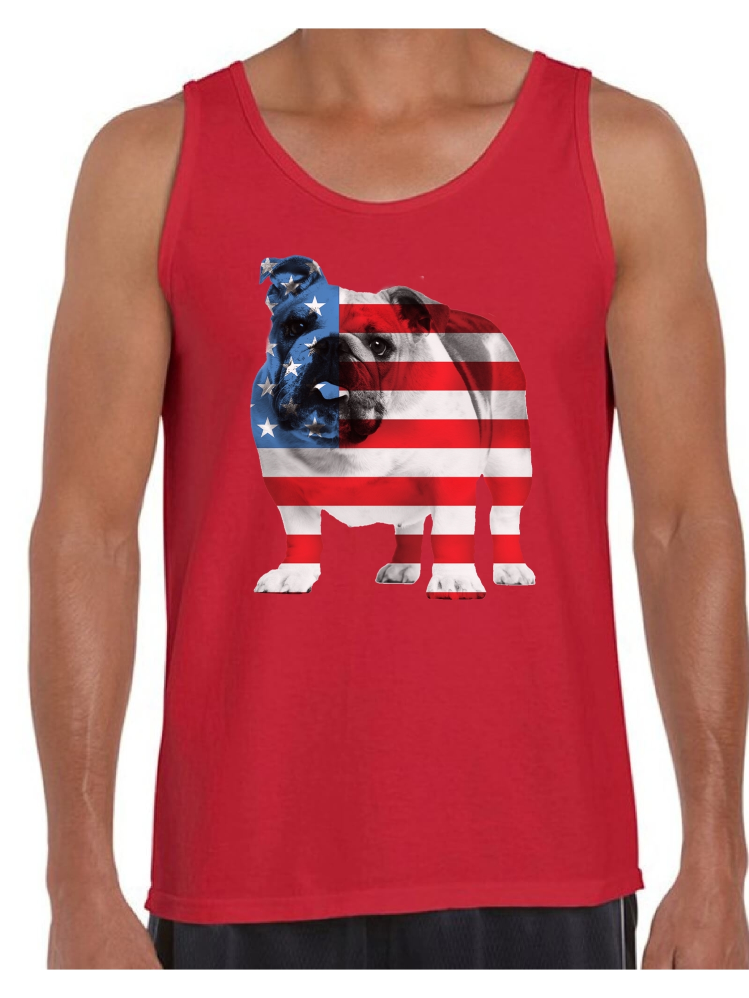 Awkward Styles American Flag Tank Tops Bulldog American Patriotic Tank Top for Men USA Flag Tanks 4th Of July Gifts for Dog Owners Bulldog Lover Tops Red White and Blue Patriotic Outfit - image 1 of 4