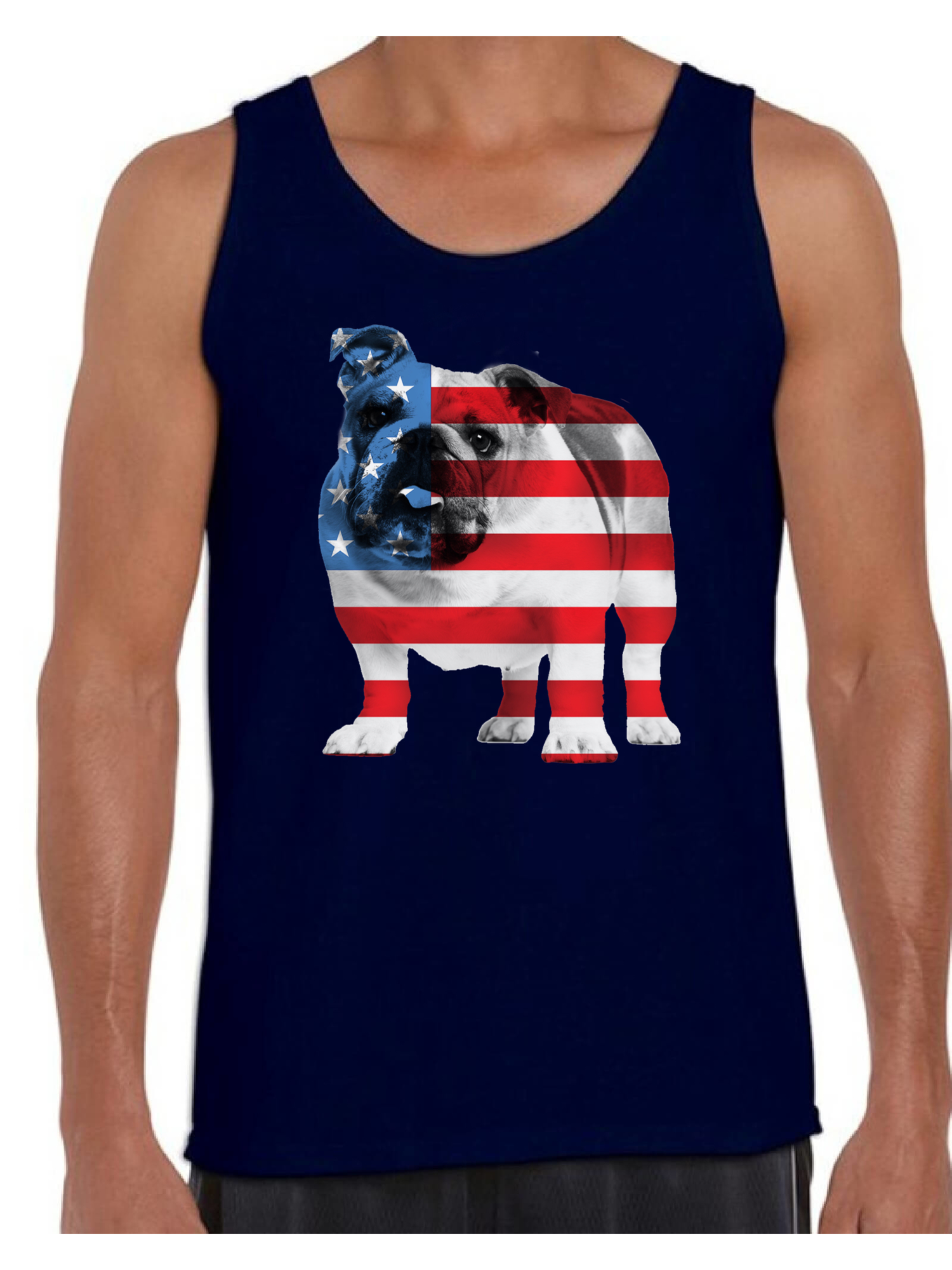 Awkward Styles American Flag Tank Tops Bulldog American Patriotic Tank Top for Men USA Flag Tanks 4th Of July Gifts for Dog Owners Bulldog Lover Tops Red White and Blue Patriotic Outfit - image 1 of 4