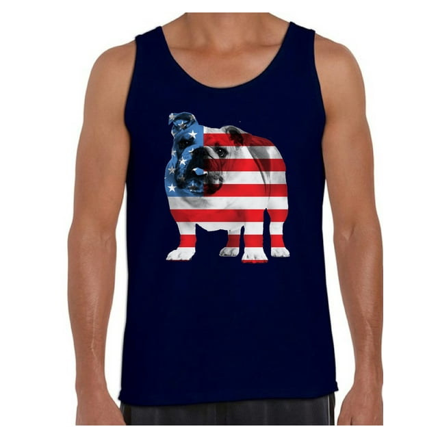 Awkward Styles American Flag Tank Tops Bulldog American Patriotic Tank Top for Men USA Flag Tanks 4th Of July Gifts for Dog Owners Bulldog Lover Tops Red White and Blue Patriotic Outfit