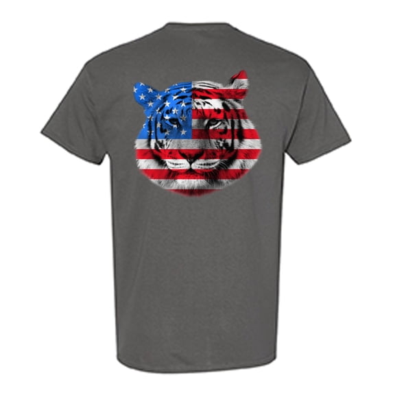 Awkward Styles American Flag Tiger Men T Shirt Independence Day Pro America Tiger T shirt for Men Gifts Pro America Tiger T shirt for Him Tiger Girls Gifts USA Stylish Print on the Back Only