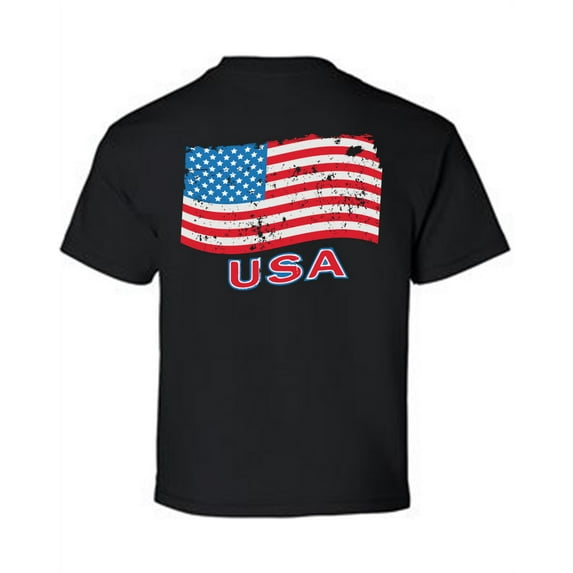 Awkward Styles American Flag Youth Shirts Independence Day Pro America Lovers T shirt for Boys Stripes and Stars Kids Gifts Pro America Flag T shirt for Girls Kids Gifts USA Print on the Back Only