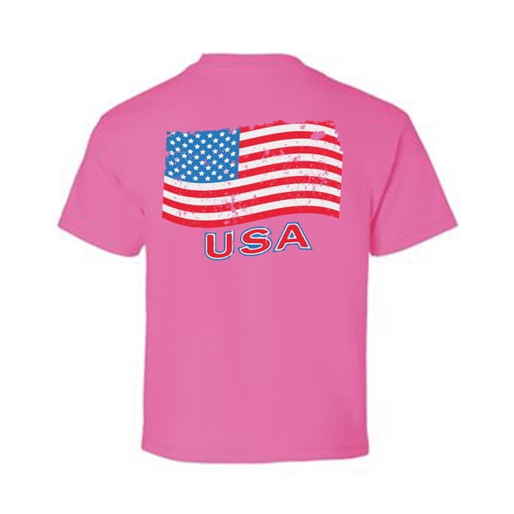 Awkward Styles American Flag Youth Shirts Independence Day Pro America Lovers T shirt for Boys Stripes and Stars Kids Gifts Pro America Flag T shirt for Girls Kids Gifts USA Print on the Back Only