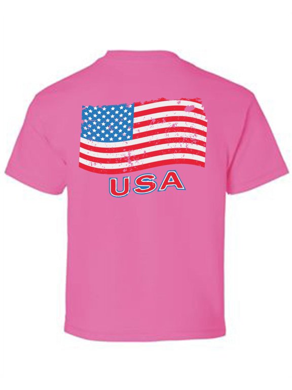 American Flag Youth Shirts Independence Day Pro America Lovers T shirt for Boys Stripes and Stars Kids Gifts Pro America Flag T shirt for Girls Kids Gifts USA Print on the Back Only