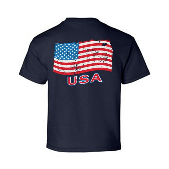 Awkward Styles American Flag Youth Shirts Independence Day Pro America Lovers T shirt for Boys Stripes and Stars Kids Gifts Pro America Flag T shirt for Girls Kids Gifts USA Print on the Back Only