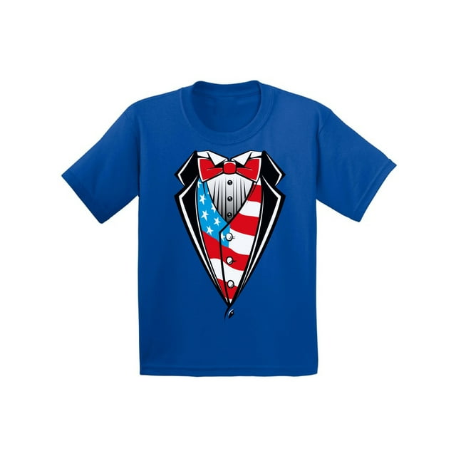 Awkward Styles American Tuxedo Toddler Shirt 4th July Party Patriotic Kids T shirt 4th of July Tshirt for Boys and Girls USA Kids T-shirt 4th of July Shirts for Boys 4th of July Shirts for Girls
