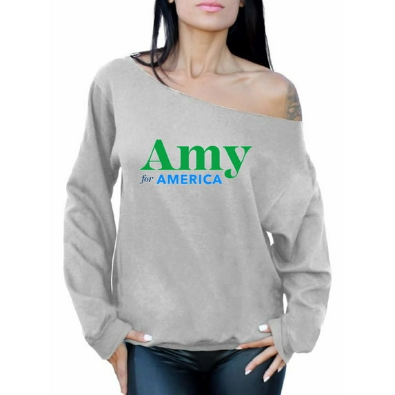 Awkward Styles Amy Klobuchar Off The Shoulder Sweater for Women Amy Sweatshirt Made in USA Oversized Sweater Patriotic Clothing Collection 2020 Choice Amy Klobuchar Fans Gifts Amy for America Sweater