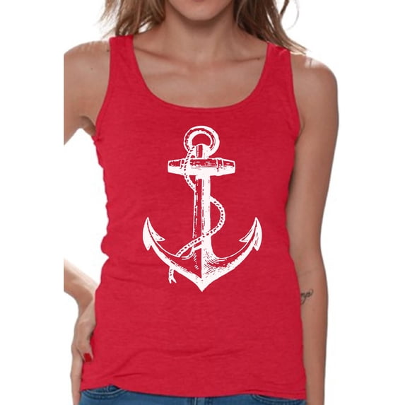 Awkward Styles Anchor Clothes for Mom Captain Tank Top for Women Marine Tank Top for Girls Sea Lovers Gifts Anchor T Shirts Anchor Tank Top for Ladies Marine Themed Party Cute Gifts for Wife