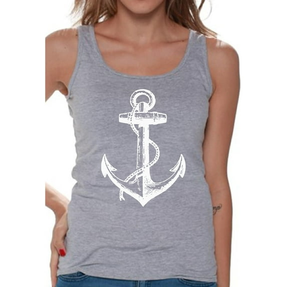Awkward Styles Anchor Clothes for Mom Captain Tank Top for Women Marine Tank Top for Girls Sea Lovers Gifts Anchor T Shirts Anchor Tank Top for Ladies Marine Themed Party Cute Gifts for Wife