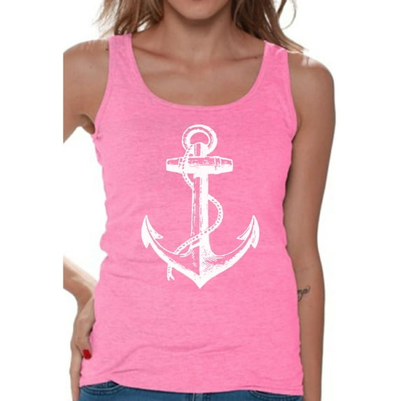 Awkward Styles Anchor Clothes for Mom Captain Tank Top for Women Marine Tank Top for Girls Sea Lovers Gifts Anchor T Shirts Anchor Tank Top for Ladies Marine Themed Party Cute Gifts for Wife