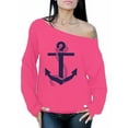 thumbnail image 1 of Awkward Styles Anchor Off Shoulder Sweatshirt for Ladies Marine Sweater for Girls Anchor Off the Shoulder Seatshirt for Women Gifts Marine Themed Party Cute Gifts for Captain Crewneck for Girlfriend, 1 of 4