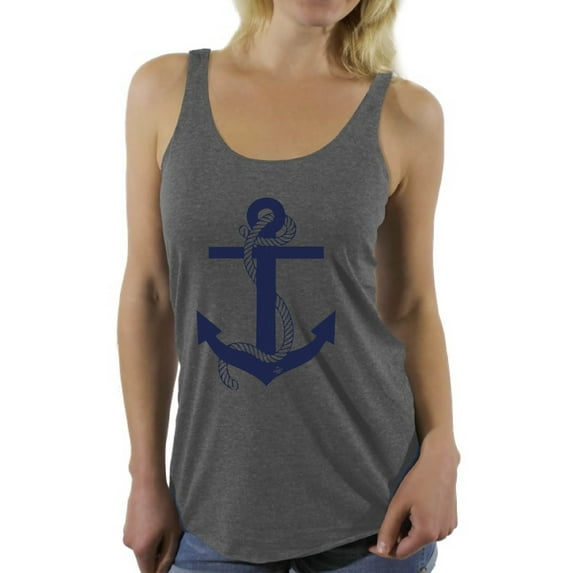 Awkward Styles Anchor Racerback Tank Top for Ladies Sea Racerback Tank Top for Girls Anchor T Shirts Sea Themed Party Cute Gifts for Wife Anchor Clothes for Mom Anchor Tank Top for Women