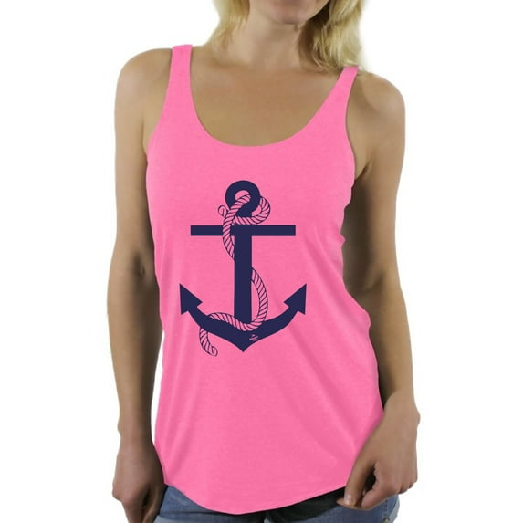 Awkward Styles Anchor Racerback Tank Top for Ladies Sea Racerback Tank Top for Girls Anchor T Shirts Sea Themed Party Cute Gifts for Wife Anchor Clothes for Mom Anchor Tank Top for Women