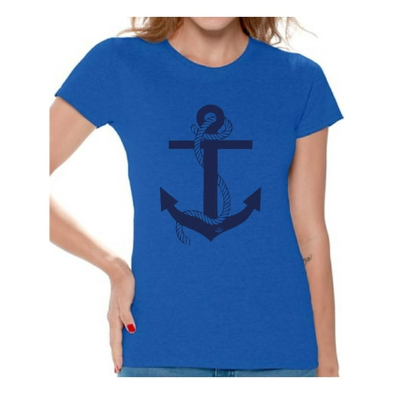 Awkward Styles Anchor T Shirt for Ladies Anchor Shirt for Women Sea Tshirt for Girls Sea Lovers Gifts Marine Themed Party Cute Gifts for Sailor Captain Clothes for Mom Marine Clothing Collection