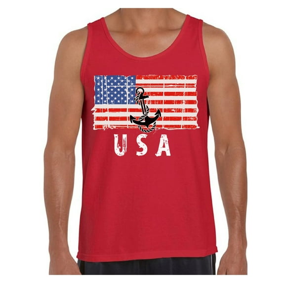 Awkward Styles Anchor USA Men Tank Top 4th of July Gifts Vintage USA Men Shirt Proud American USA Patriotic Tank for Men Free to Be Me 4th of July Men Top 51 Sates Pro America Shirts for Men
