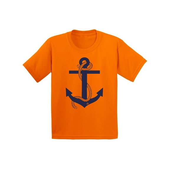 Awkward Styles Anchor Youth T Shirt Captain Style Anchor Shirts for Kids Marine T-Shirt for Boy Sea Shirt for Girl Unisex Clothes Children's Themed Birthday Party Little Sailor Cute Clothing