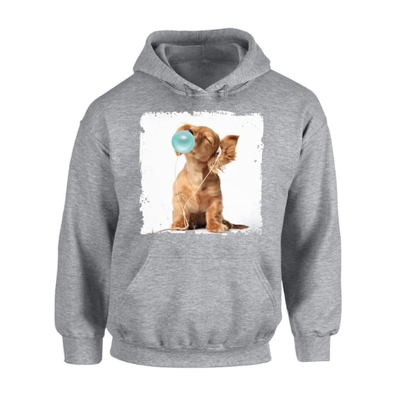 Awkward Styles Animal Hoodie for Woman Lovely Animal Gifts Puppy Clothing Cute Animals Best Unisex Gifts Cute Hoodie Crewneck Little Puppy Blowing Gum Animal Themed Clothes Puppy with Gum Hoodie