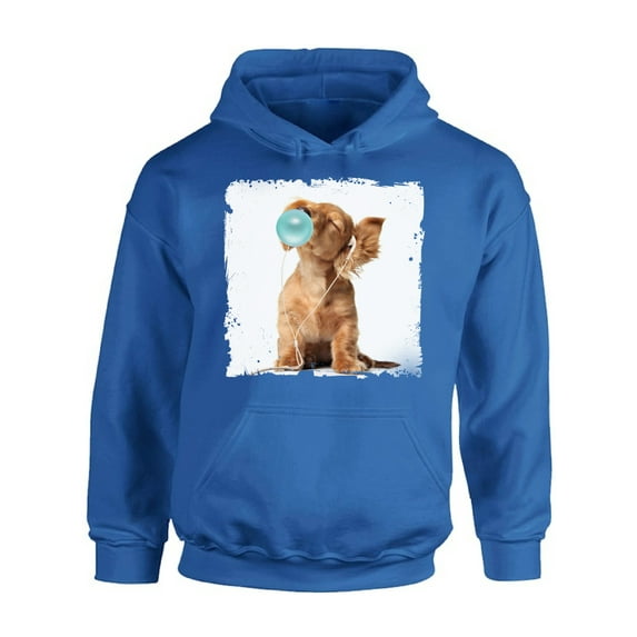 Awkward Styles Animal Hoodie for Woman Lovely Animal Gifts Puppy Clothing Cute Animals Best Unisex Gifts Cute Hoodie Crewneck Little Puppy Blowing Gum Animal Themed Clothes Puppy with Gum Hoodie