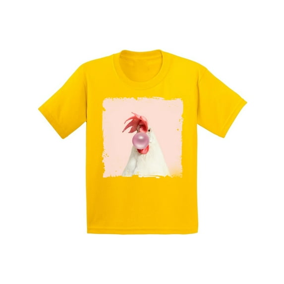 Awkward Styles Animal Lovers Gifts Youth Shirt Cute Animal Lovers Clothes Kids T Shirt Gifts for Kids Rooster Clothing Childrens Outfit Funny Rooster Chewing Gum Shirt Rooster Lovers Lovely Gifts