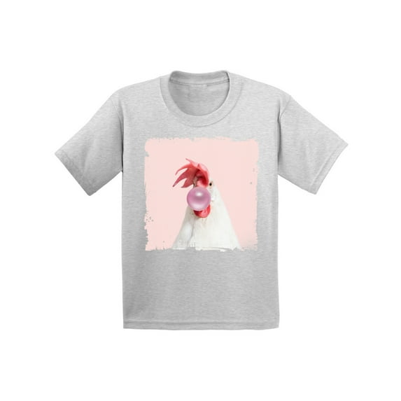 Awkward Styles Animal Lovers Gifts Youth Shirt Cute Animal Lovers Clothes Kids T Shirt Gifts for Kids Rooster Clothing Childrens Outfit Funny Rooster Chewing Gum Shirt Rooster Lovers Lovely Gifts