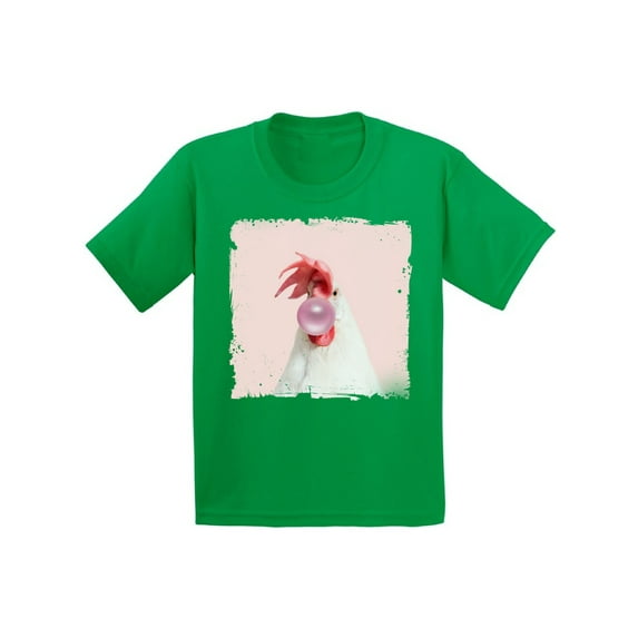 Awkward Styles Animal Lovers Gifts Youth Shirt Cute Animal Lovers Clothes Kids T Shirt Gifts for Kids Rooster Clothing Childrens Outfit Funny Rooster Chewing Gum Shirt Rooster Lovers Lovely Gifts