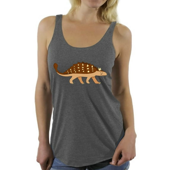 Awkward Styles Ankylosaurus Racerback Tank Top for Her Dinosaur Tanks Ankylosaurus Racerback Shirts Animal Shirts for Women Ankylosaurus Outfit Dinosaur Themed Party Dinosaur Gifts for Women