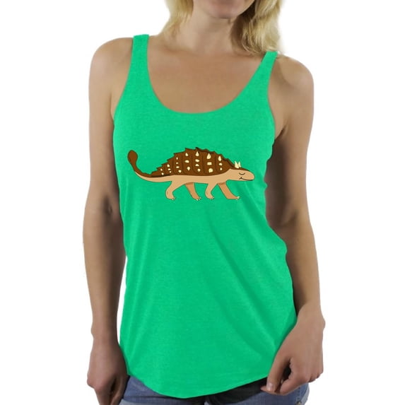 Awkward Styles Ankylosaurus Racerback Tank Top for Her Dinosaur Tanks Ankylosaurus Racerback Shirts Animal Shirts for Women Ankylosaurus Outfit Dinosaur Themed Party Dinosaur Gifts for Women