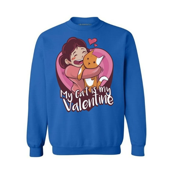 Awkward Styles Anti Valentine Crewneck Top My Cat is My Valentine Sweatshirts Valentines Sweater