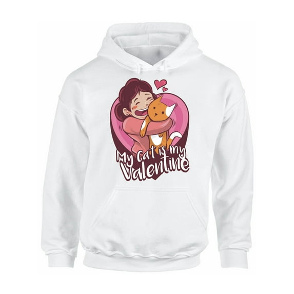 Awkward Styles Anti Valentine Hoodie My Cat is My Valentine Hooded Sweatshirt Valentines Sweater