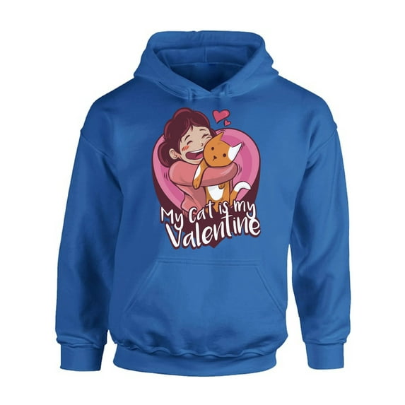 Awkward Styles Anti Valentine Hoodie My Cat is My Valentine Hooded Sweatshirt Valentines Sweater