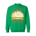 thumbnail image 1 of Awkward Styles Anti-Valentine's Day Crewneck Top I Need Tacos Sweatshirts Singles Top, 1 of 5