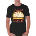 thumbnail image 1 of Awkward Styles Anti-Valentine's Day T-Shirt I Need Tacos T Shirts for Men Singles Tee, 1 of 4