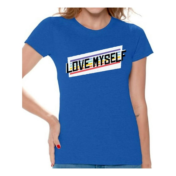 Awkward Styles Anti Valentine's Day T-Shirt for Singles Love Myself T Shirts for Women Selfish Tee