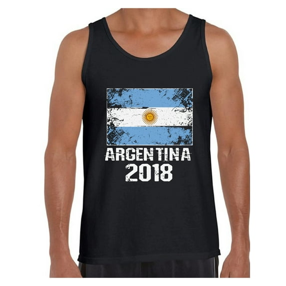 Awkward Styles Argentina 2018 Football Tank Top for Men Argentinian Flag Tank